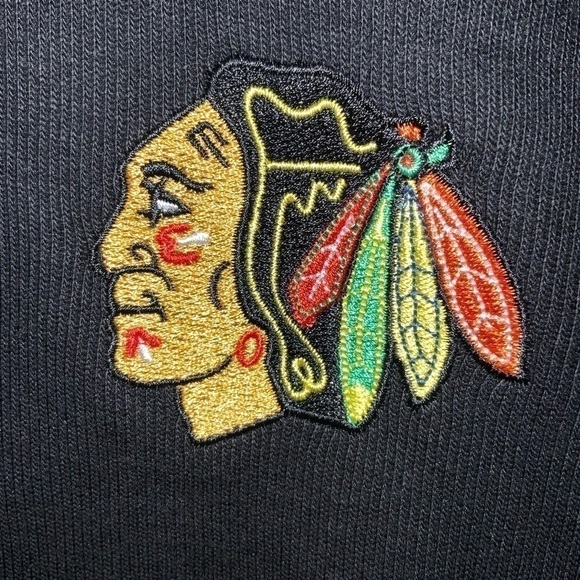 Chicago Blackhawks Quarter-Zip Pullover Sweatshirt - Sz M/L/XL/XXL. Black NWT - Picture 5 of 9